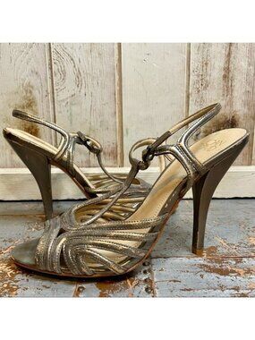 Joan & David Damimo Metallic Strappy Heel Sandals